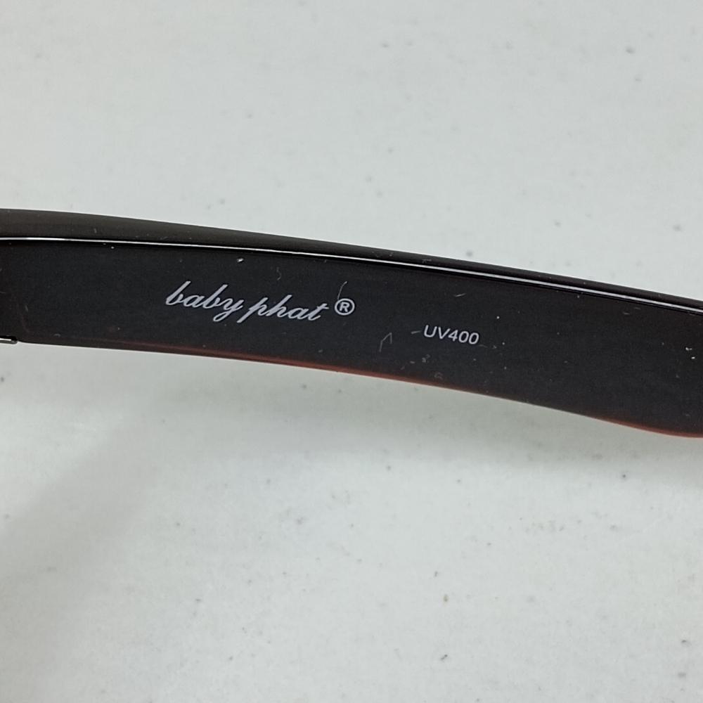 Vintage Y2K Baby Phat Sunglasses Turquoise Dark Brown Cat Logo B2062 UV400 - Picture 11 of 15
